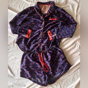 Anthropologie Sweet Dreams Bicycle Pajamas Short Set by Lilka Sz S